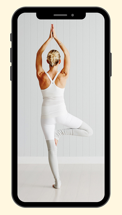 Yoga app on mobile phone